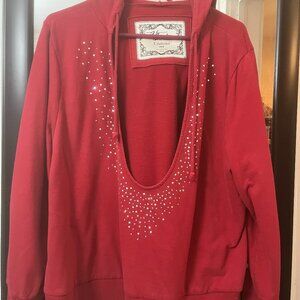 V Sport red hoodie with crystals size 18/20